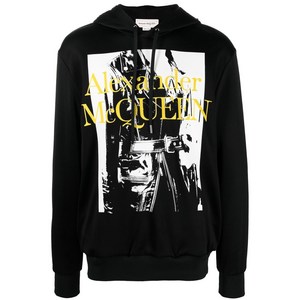 알렉산더맥퀸 로고 프린트 긴소매 후디, 블랙계열, Standard M