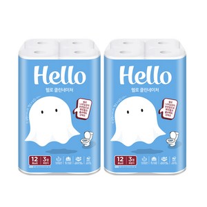 헬로 순수 3겹 천연펄프 롤화장지