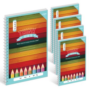초등학생 좌철 스프링 노트 10칸 국어 공책 5권 색연필 약28매 187x258mm