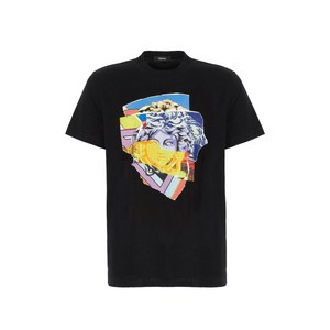 베르사체 그래픽 프린트 티셔츠, 블랙계열, Italy 56(KR 120)