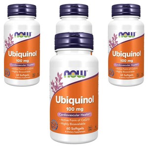 나우푸드 유비퀴놀 100mg 소프트젤, 60정, 4개