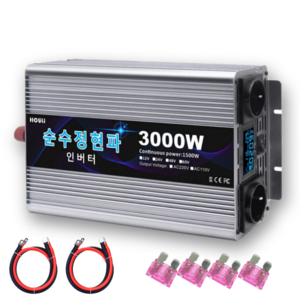 KC인증 인버터 순수정현파 60hz 차량용 220V 국내용, 전압12V, 용량3000W, 1개