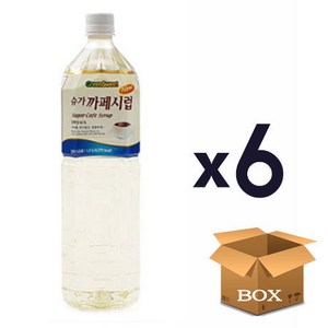 [대상] 슈가카페시럽 1.5 L화이트시럽, 6개, 1.5L