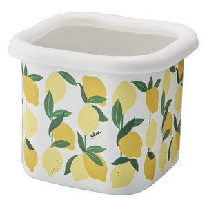 다마하시 플룬 법랑 큐브 밀폐용기 레몬 S 850ml 일본제