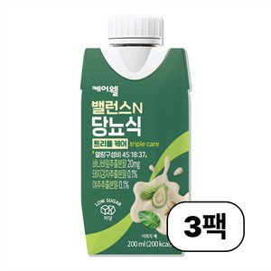 케어웰 밸런스N 당뇨식 트리플 케어, 3개, 200ml