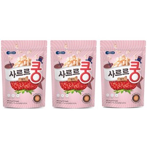 베베쿡 사르르쿵 딸기 과자 23g, 딸기맛, 3개