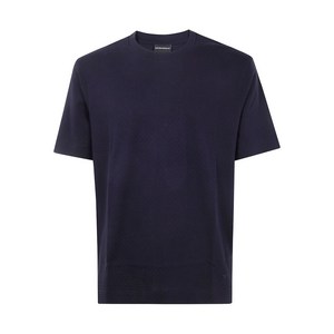 엠포리오아르마니 텍스처 코튼 티셔츠, 블루계열, Standard XXL(KR 110)