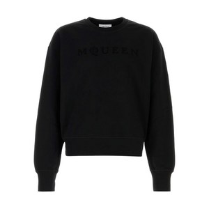 알렉산더맥퀸 로고 자수 코튼 스웨트셔츠, 블랙계열, Standard L