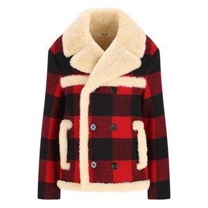 셀린느 체크 시어링 재킷, 레드계열, FR 40(KR 66)