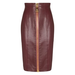발망 램스킨 레더 지퍼 프런트 스커트, 레드계열, France 36(KR 55)