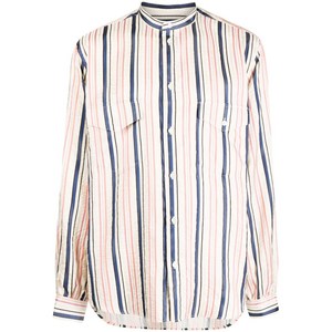 발리 스트라이프 프린트 실크 스카프, 베이지계열+핑크계열, IT/FR 50(KR 105)