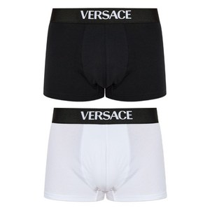 베르사체 로고 밴드 복서 브리프 2팩, 블랙계열+화이트계열, Numeric 4
