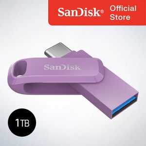 샌디스크 정품 울트라 듀얼 드라이브 고 1 TB 테라 SDDDC3 라벤더 퍼플 OTG