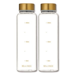 위드 스텐캡 눈금 물병 트라이탄 보틀 2p, 2개, 골드 300ml (2개입)