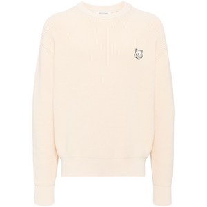 메종키츠네 시그니처 폭스 자수 니트 스웨터, 베이지계열, Standard XL(KR 110)