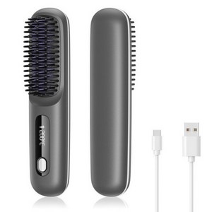LnvaXe무선 빗고데기 음이온 브러쉬 헤어 스타일러 휴대용 매직기 3단계 온도조절
