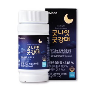 굿나잇 굿감태 영양제 제주산 편안한밤 감태분말 600mg x 60정 HACCP인증, 4개