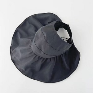 베이직 자외선 UV 차단 챙넓은 썬캡 와이어 돌돌이 모자