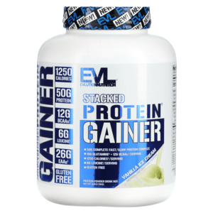 EVLution Nutition Stacked Potein Gase 바닐라 아이스크림 2.72kg(6lbs), 1개, 2.72kg