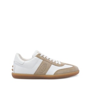 토즈 탭스 로고 디테일 스니커즈, Europe 38.5(KR 255), 화이트계열+베이지계열