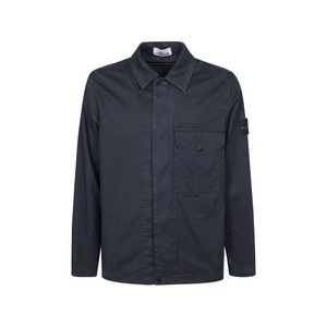 스톤 아일랜드 로고 패치 셔츠 재킷, 블루계열, Standard M(KR 95)