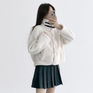 [도톰따뜻] 데이지클로젯 마요 더블 벨트 하이넥 양털 자켓 / 겨울 두꺼운 긴팔 아우터 여성 여자 부드러운 밍크 점퍼 후리스 플리스 오버핏 루즈핏 연말룩 아방핏 코트 무스탕