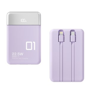 오지렌 고속충전 대용량 보조배터리, 퍼플, OJ01-10000mAH