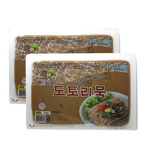 쫀득쫀득한 시골다람쥐도토리묵 2kgX2개 식당 밑반찬용 대용량 도토리묵, 2kg, 2개