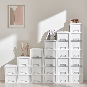 퍼펙트슬림서랍장 틈새수납장 플라스틱수납장, 아이보리 마블, 2단, 1개