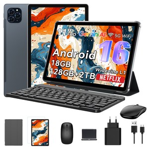 TABWEE 2026 최신형 태블릿 Android16 11인치 태블릿PC 18GB +128GB 2TB확장 Gemini AI 옥타코어 올인원 테블릿 pc 9in1 키보드세트