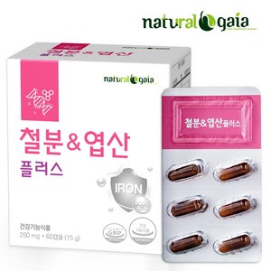 철분앤엽산플러스 철분제 철분영양제 비헴철, 1개, 60정