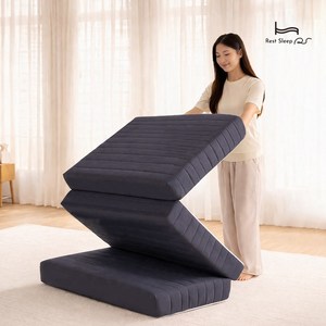 레스트슬립 국내생산 원룸 바닥 단단한 3단 접이식 마약매트리스 수면매트 자취 접는 침대 매트릭스 토퍼