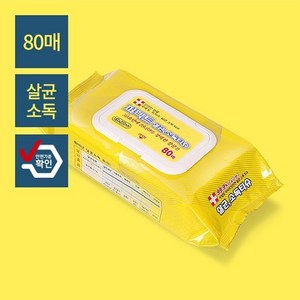 케어메이트 퍼펙트 살균 소독티슈, 80매, 6개