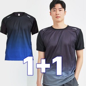 액티브온 남성 쿨티셔츠 여름 냉감 스포츠 기능성 반팔 긴팔 티셔츠 2종 세트