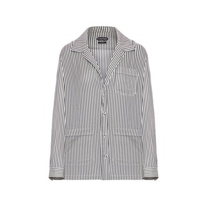 톰포드 스트라이프 파자마 셔츠, 화이트계열+블랙계열, Italy 36