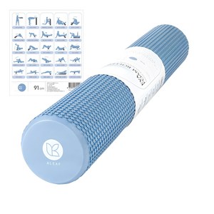 아리프 EVA 소프트 폼롤러 + 운동 가이드 포스터, 폴로블루, 15 x 91 cm, 1개