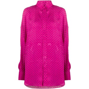 발렌시아가 폴카 도트 스카프 디테일 셔츠