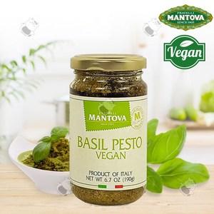 만토바 바질 페스토 비건 소스, 190g, 3개