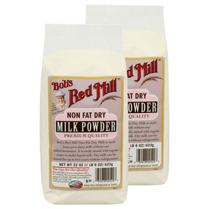 밥스레드밀 논 팻 드라이 밀크 파우더, 623g, 2개