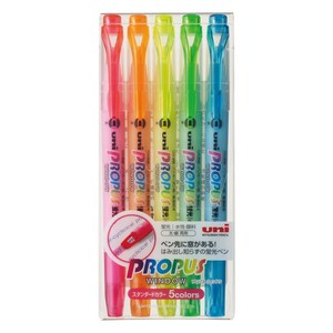 유니볼 프로퍼스 윈도우 형광펜 5색 세트
