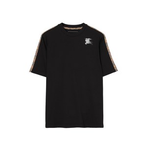 버버리 체크 트리밍 저지 티셔츠, 블랙계열, Mid standard S(KR 95/100)