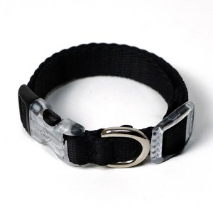 아띠지기 강아지 웨빙 목줄, 블랙, L, 1개