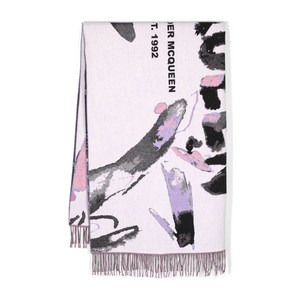 알렉산더맥퀸 아트 패턴 로고 프린트 스카프