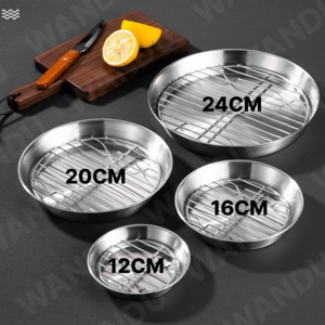 304 스텐 메쉬트레이 2종세트 에어프라이어 메쉬트레이 오븐 메쉬 트레이, 16cm, 불판+그릴, 2개