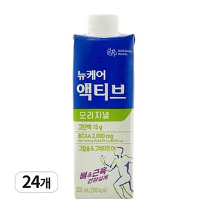 대상웰라이프 뉴케어 액티브 오리지널 프로틴 건강식 완전균형영양식, 200ml, 24개