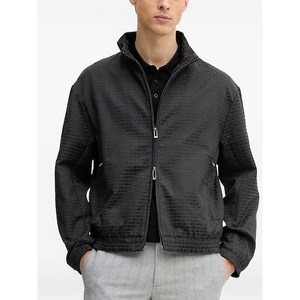 엠포리오아르마니 로고 프린트 집업 재킷