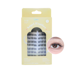 Char 핸드메이드 할로 피더 콜렉션 앤젤 피더 인조 속눈썹, 블랙, 1개