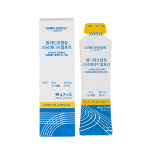 얼티밋포텐셜 러닝에너지젤프리 탄수화물 팔라티노스 타우린 러닝 마라톤 파워젤(40g/6포), 40g, 6개