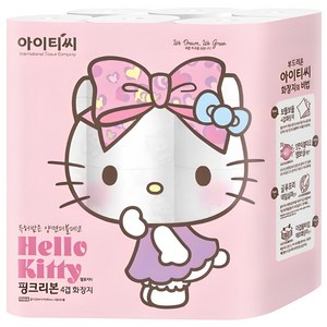 ITC 헬로키티 핑크리본 화장지 4겹 20m, 20m, 24개입, 1개