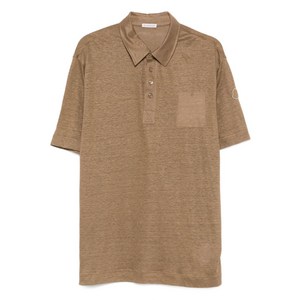 몽클레르 패치 포켓 리넨 폴로 셔츠, 베이지계열, Standard M(KR 96-180)